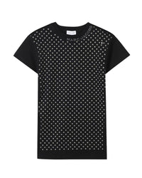 Robe à strass Marguerites en coton - Black