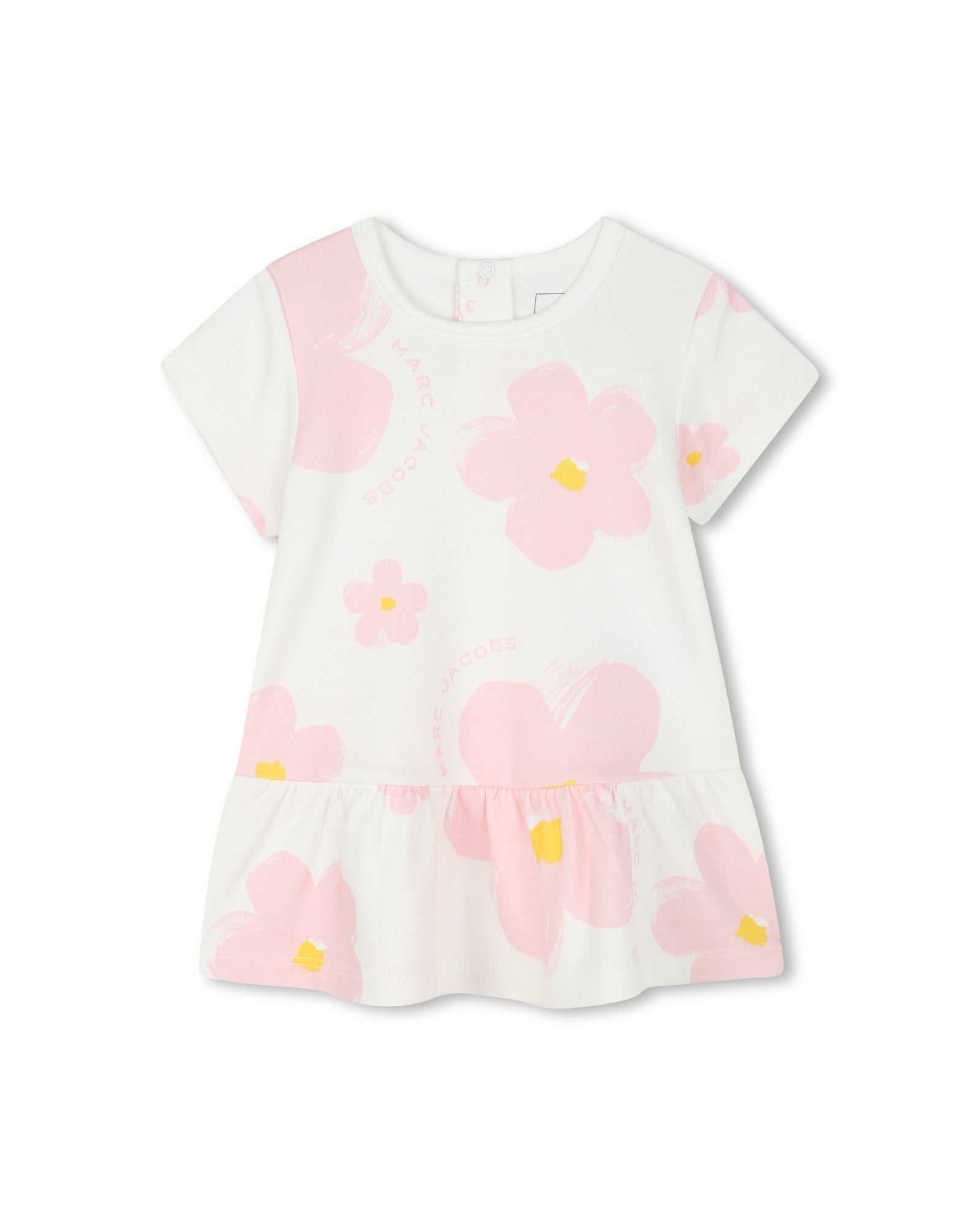 Robe manches courtes avec logo en coton - Ivoire Past