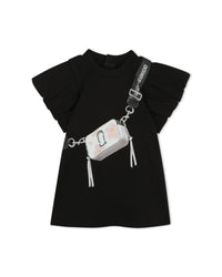 Robe manches courtes avec logo en coton - Black