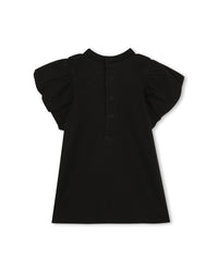 Robe manches courtes avec logo en coton - Black