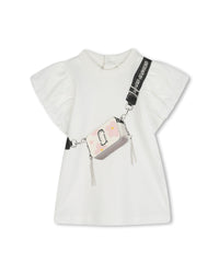 Robe manches courtes avec logo en coton - Ivoire Past