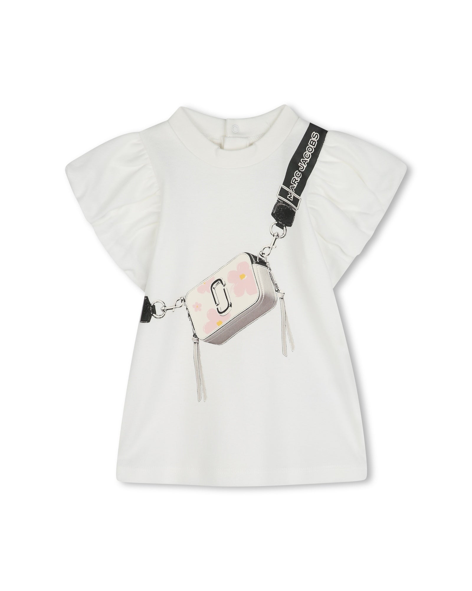 Robe manches courtes avec logo en coton - Ivoire Past