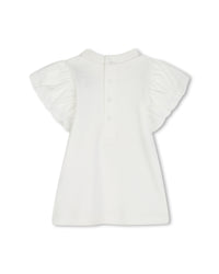 Robe manches courtes avec logo en coton - Ivoire Past