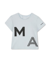 Shorts t-shirt set with cotton logo - Glacier Blue