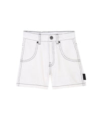 Cotton monogrammed shorts - Craie