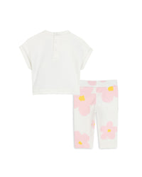 Calecon t-shirt set with cotton logo - Ivory Past