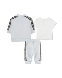 3-piece set with cotton logo - Glacier Blue