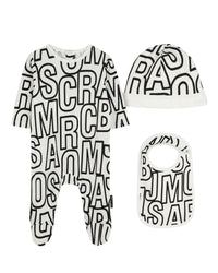 3-piece pyjama set with cotton logo - Ivory Past