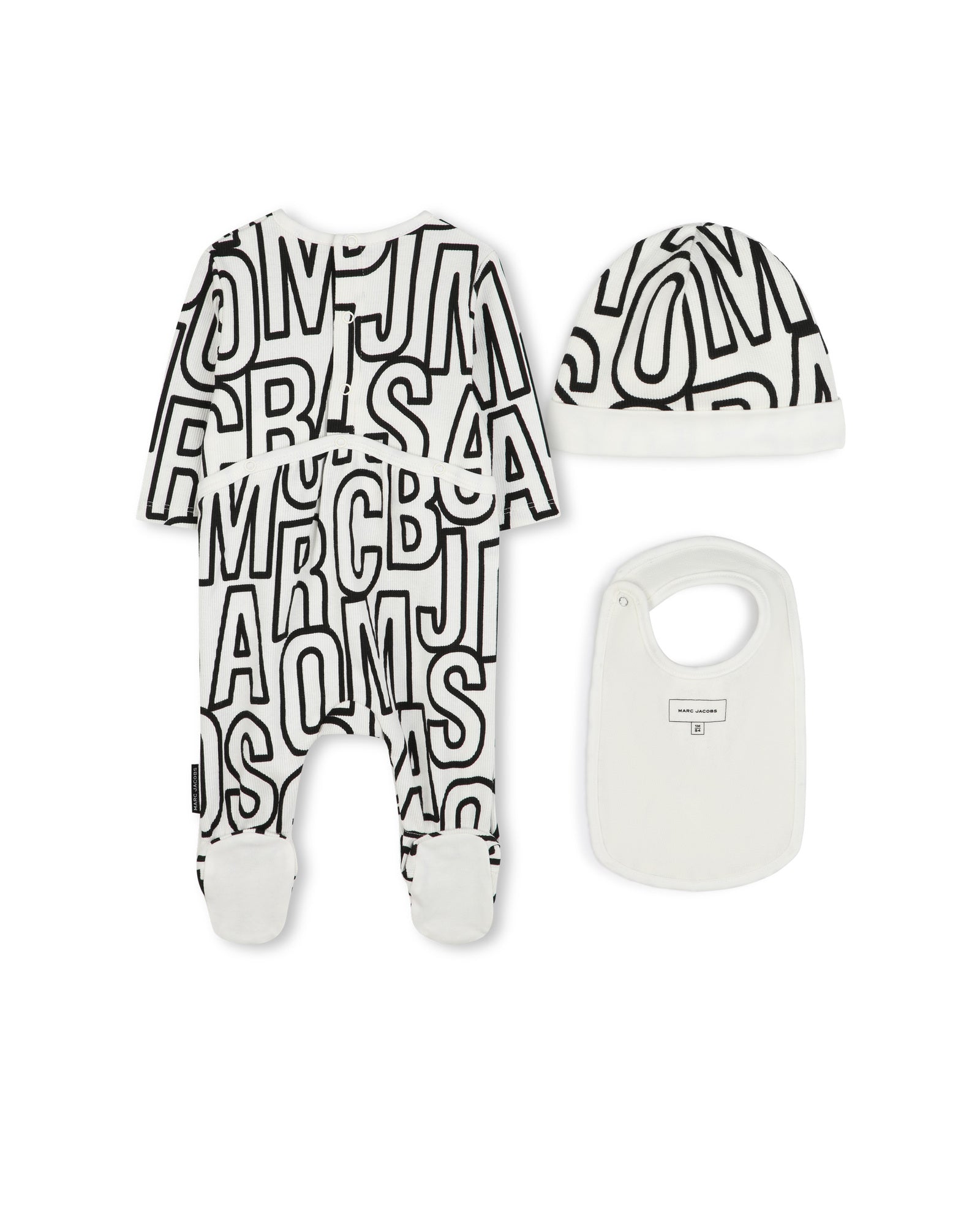 3-piece pyjama set with cotton logo - Ivory Past