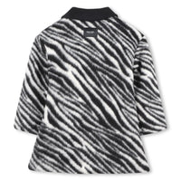 Manteau long à motif zèbre en laine mélangée - Black