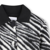 Manteau long à motif zèbre en laine mélangée - Black