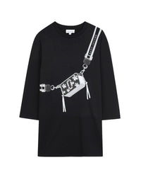 Robe à motif trompe l'œil - Black