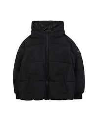Quilted hooded jacket - Black