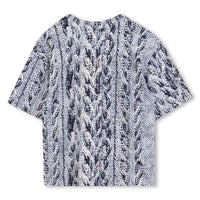 T-shirt à motif tricot - Dark Blue