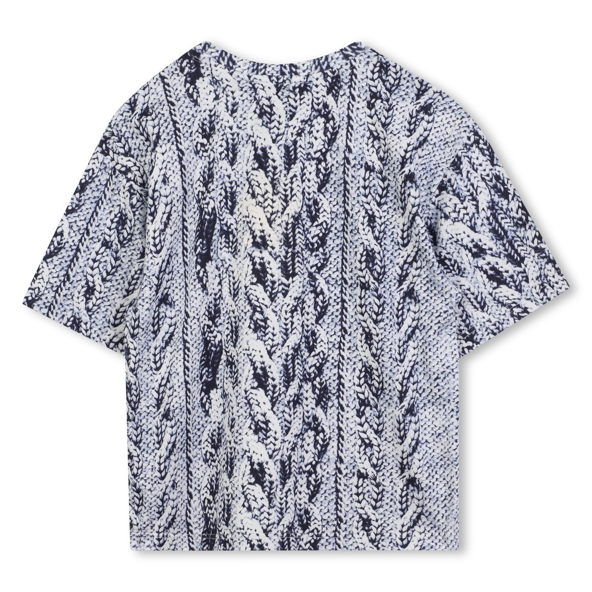 T-shirt à motif tricot - Dark Blue