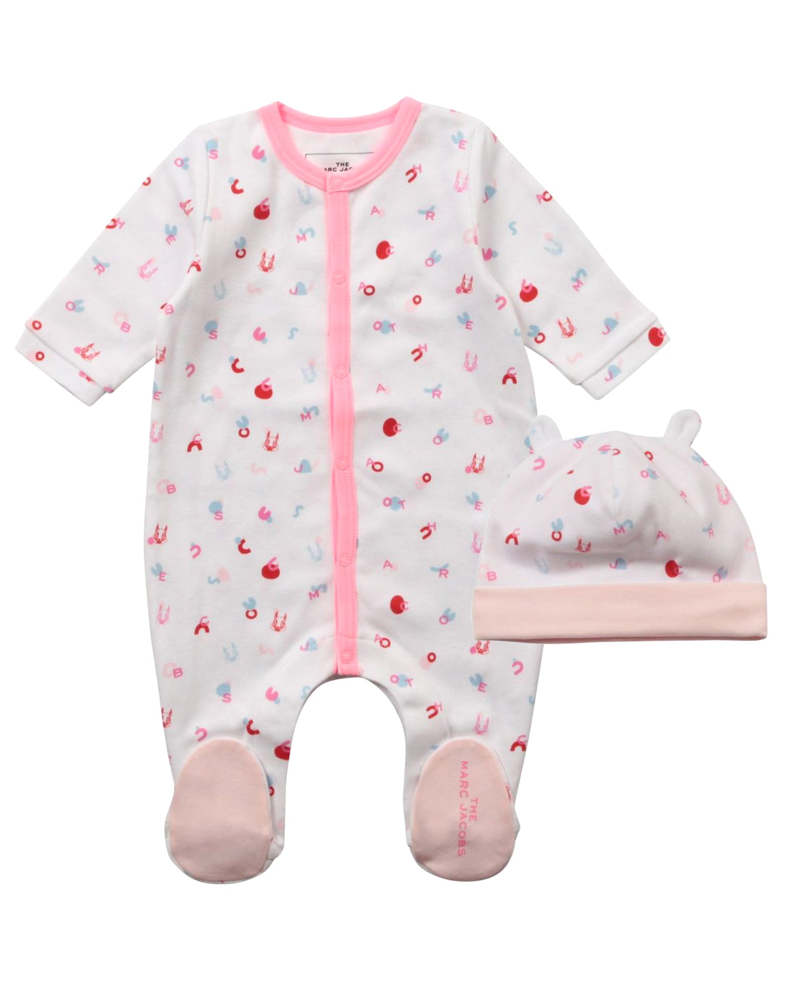 Ensemble pyjama et bonnet - Rose Blanc