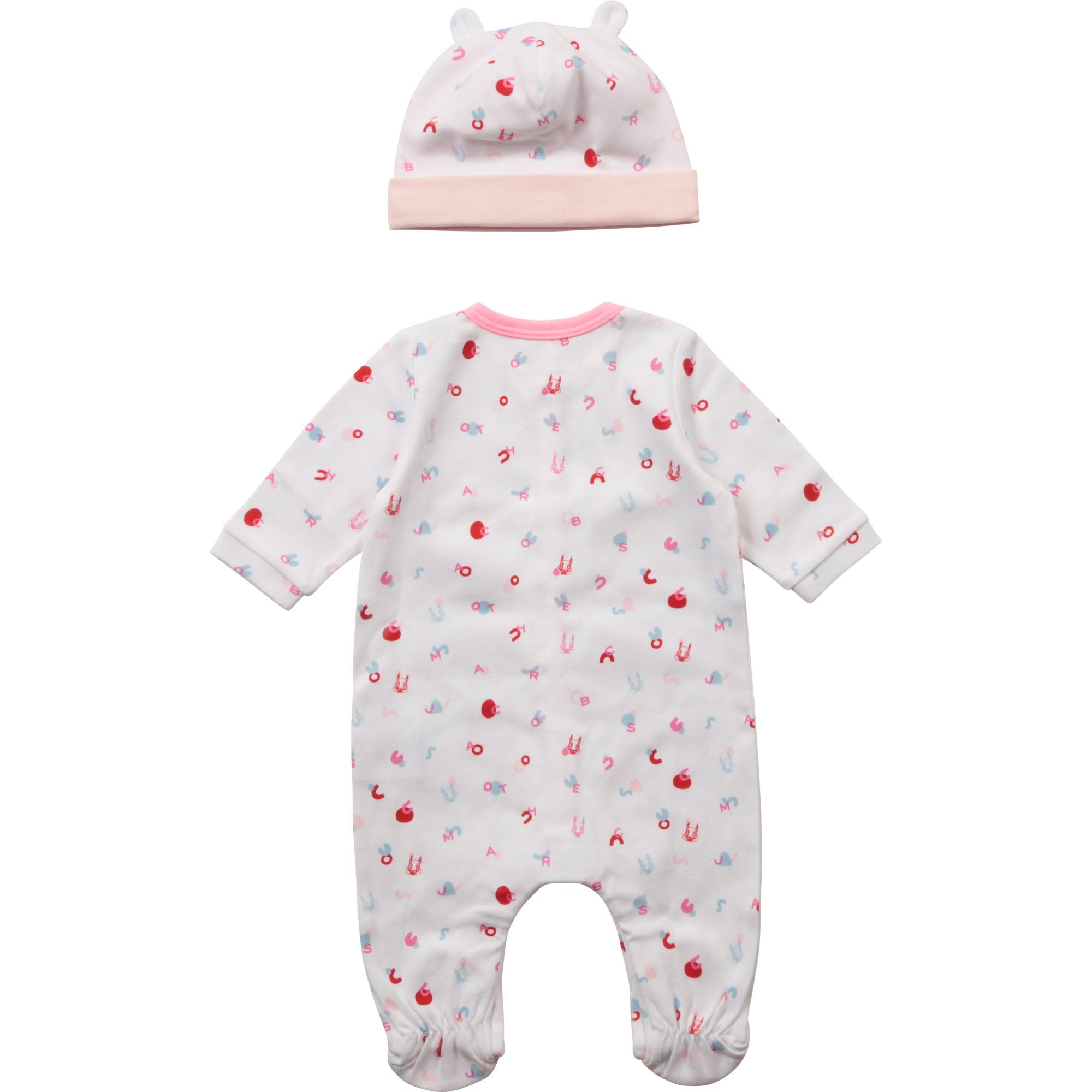 Ensemble pyjama et bonnet - Rose Blanc