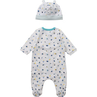 Ensemble pyjama et bonnet - Bleu Blanc