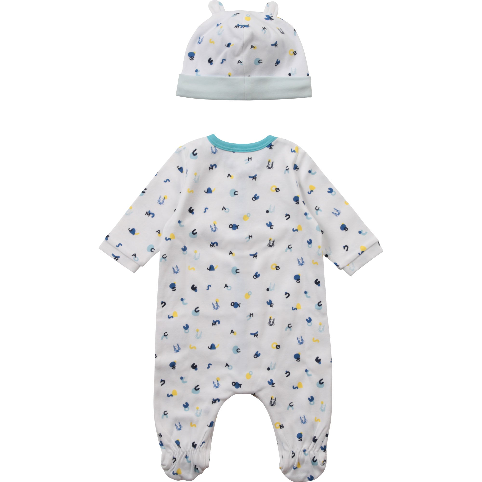 Ensemble pyjama et bonnet - Bleu Blanc