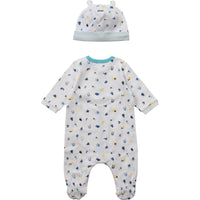 Ensemble pyjama et bonnet - Bleu Blanc