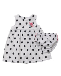 Ensemble robe et bloomer à volants - Blanc Noir