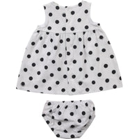 Ensemble robe et bloomer à volants - Blanc Noir