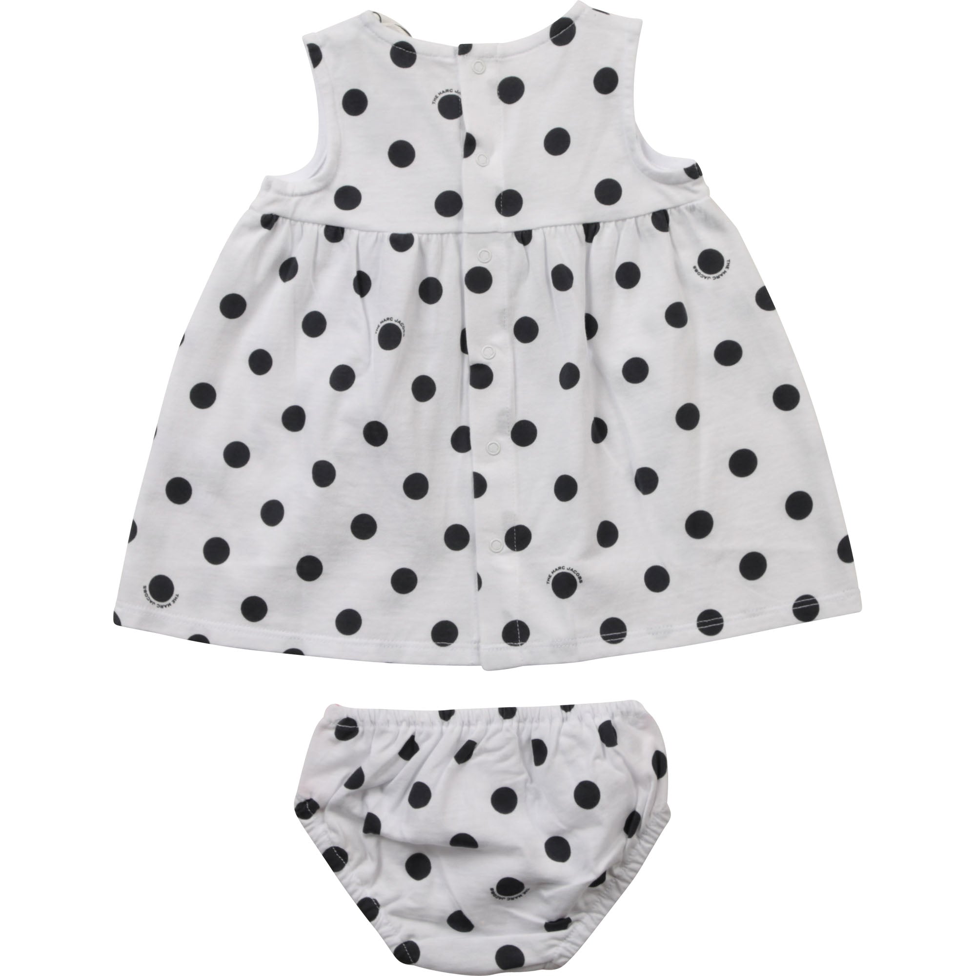 Ensemble robe et bloomer à volants - Blanc Noir