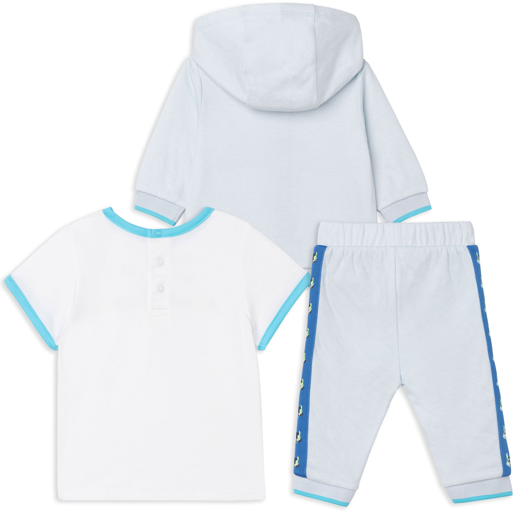 Ensemble 3 pièces jogging et t-shirt - Bleu Blanc