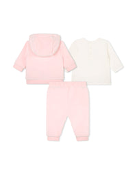Ensemble t-shirt & pantalon et cardigan en coton - Rosee