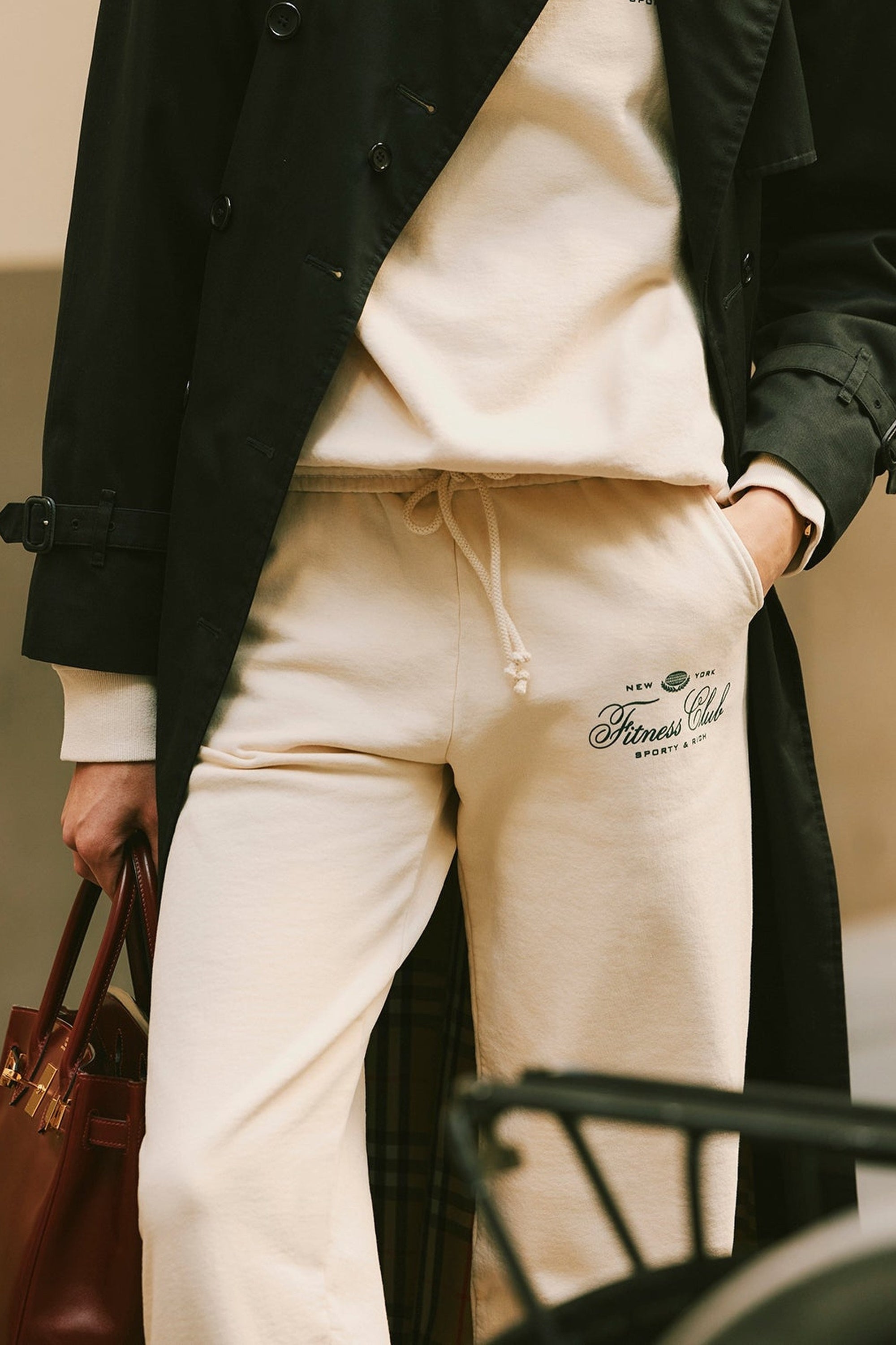Pantalon de survêtement imprimé - Cream