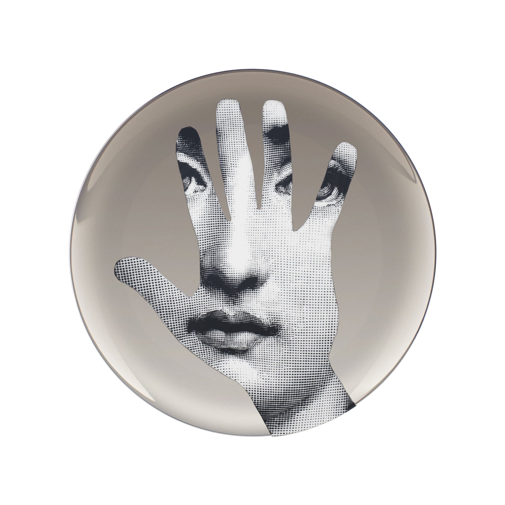 Assiette Tema e Variazioni n°15 en porcelaine - Gris & Noir & Blanc