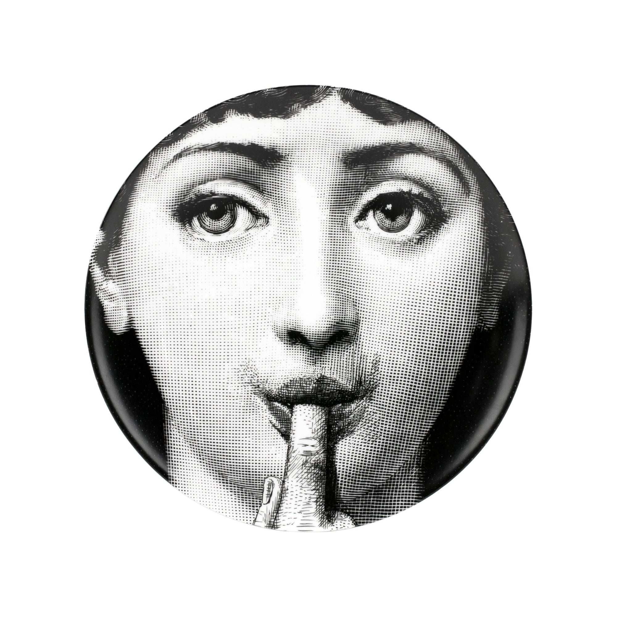 Tema e Variazioni n.178 porcelain plate - Black & White