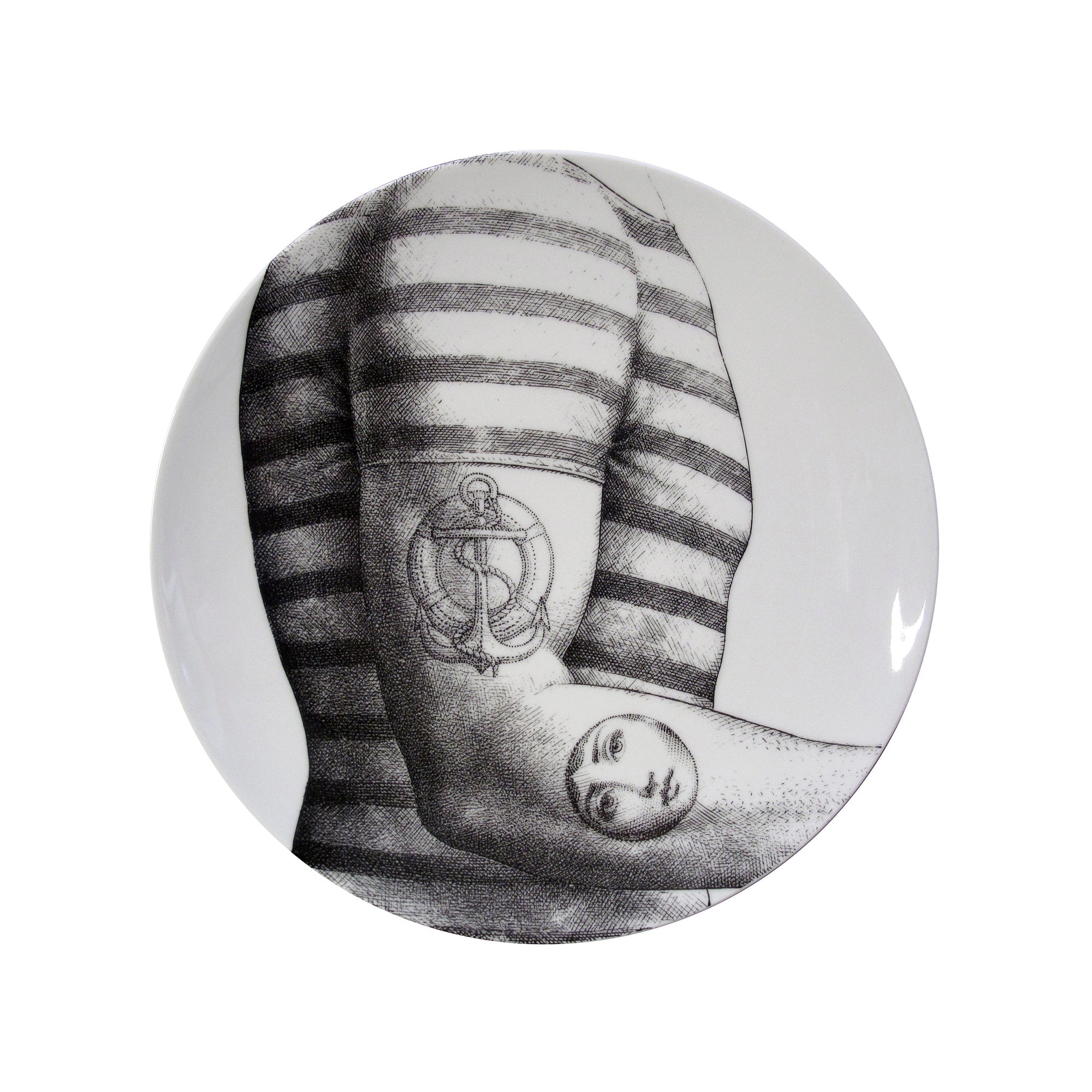 Tema e Variazioni plate n.215 in porcelain - Black & White