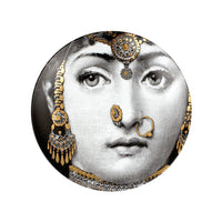 Tema e Variazioni plate n.228 in porcelain - Gold & Black & White