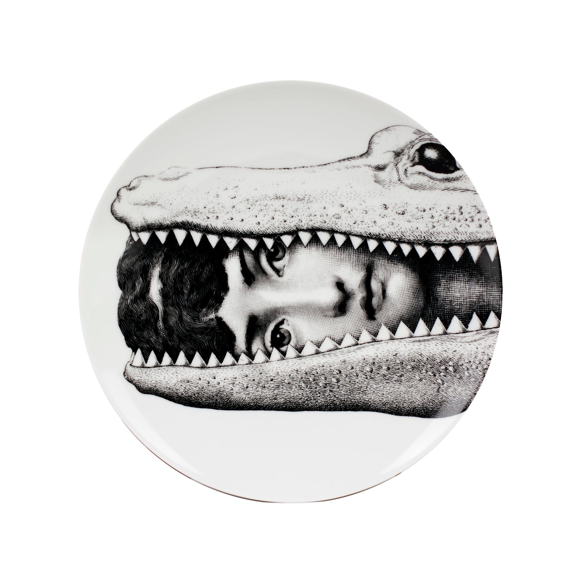 Tema e Variazioni n.233 porcelain plate - Black & White