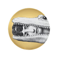 Tema e Variazioni n.233 porcelain plate - Gold & Black & White