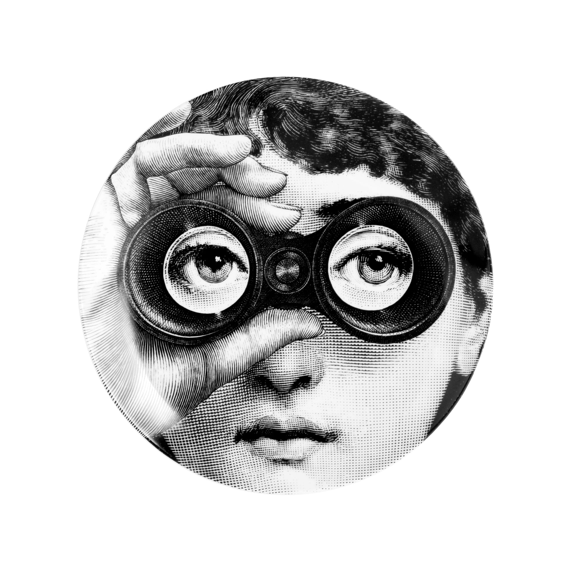 Tema e Variazioni n.286 porcelain plate - Black & White