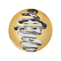 Tema e Variazioni n.297 porcelain plate - Gold & Black & White
