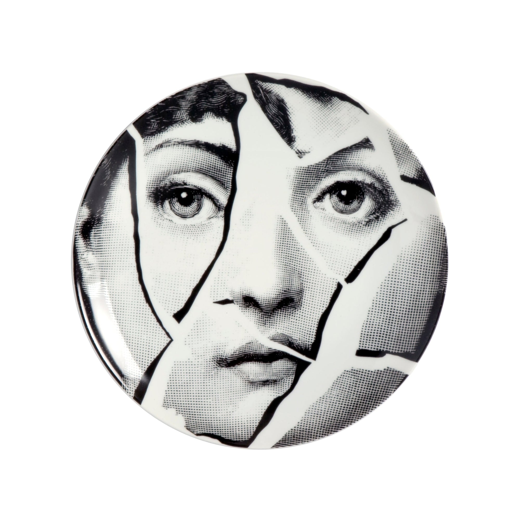 Tema e Variazioni n.2 porcelain plate - Black & White
