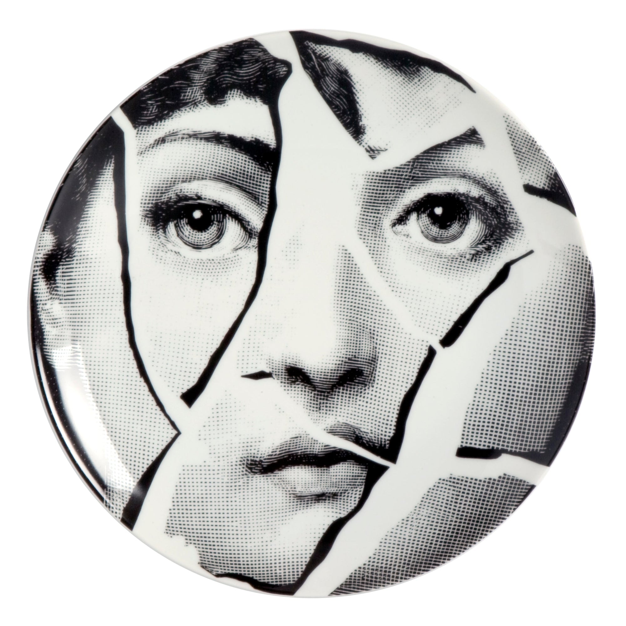 Tema e Variazioni n.2 porcelain plate - Black & White