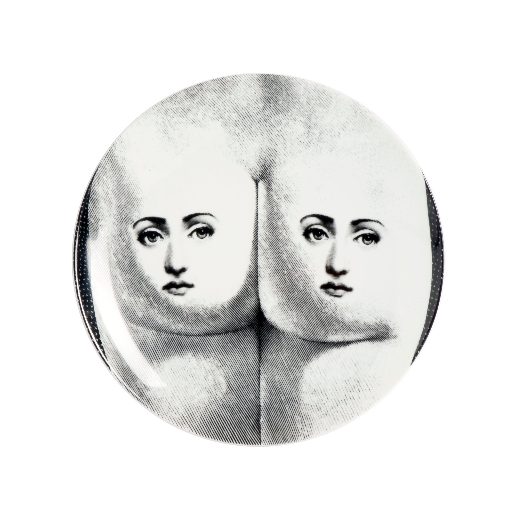 Assiette Tema e Variazioni n°302 en porcelaine - Noir & Blanc