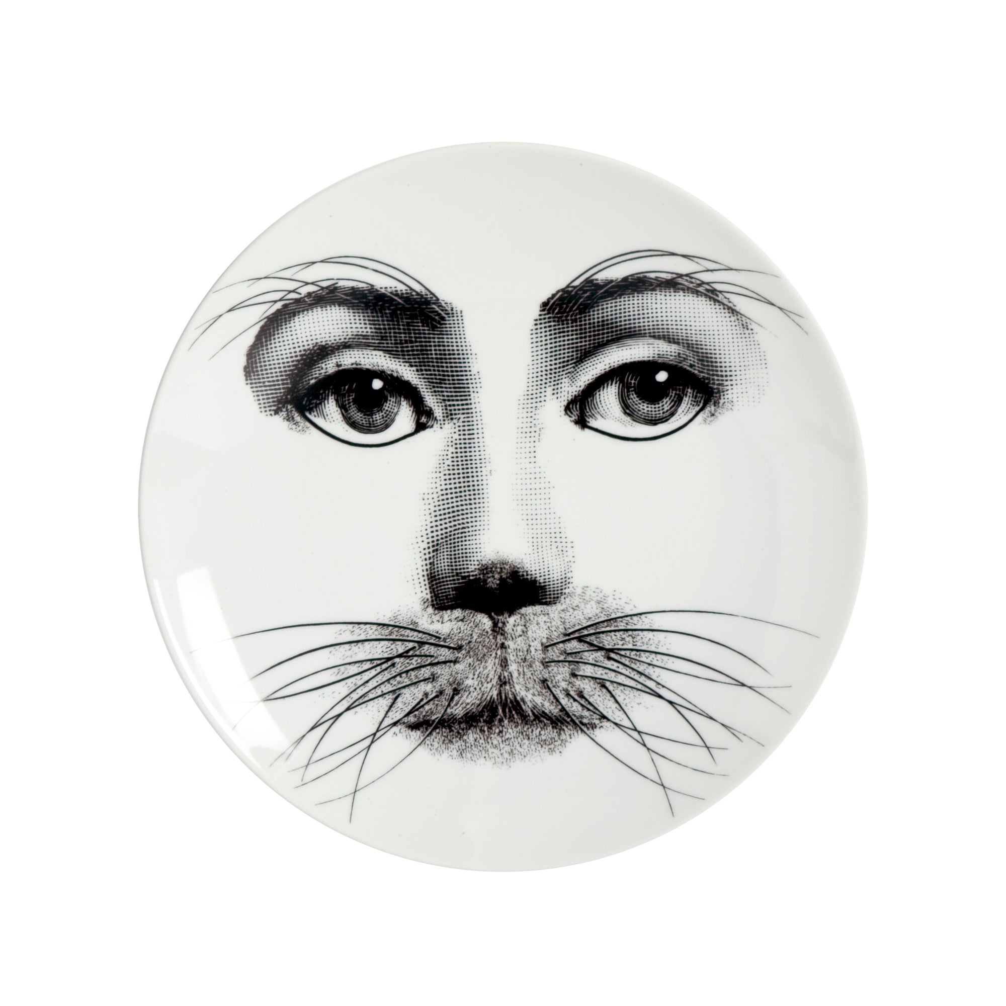 Tema e Variazioni n.311 porcelain plate - Black & White