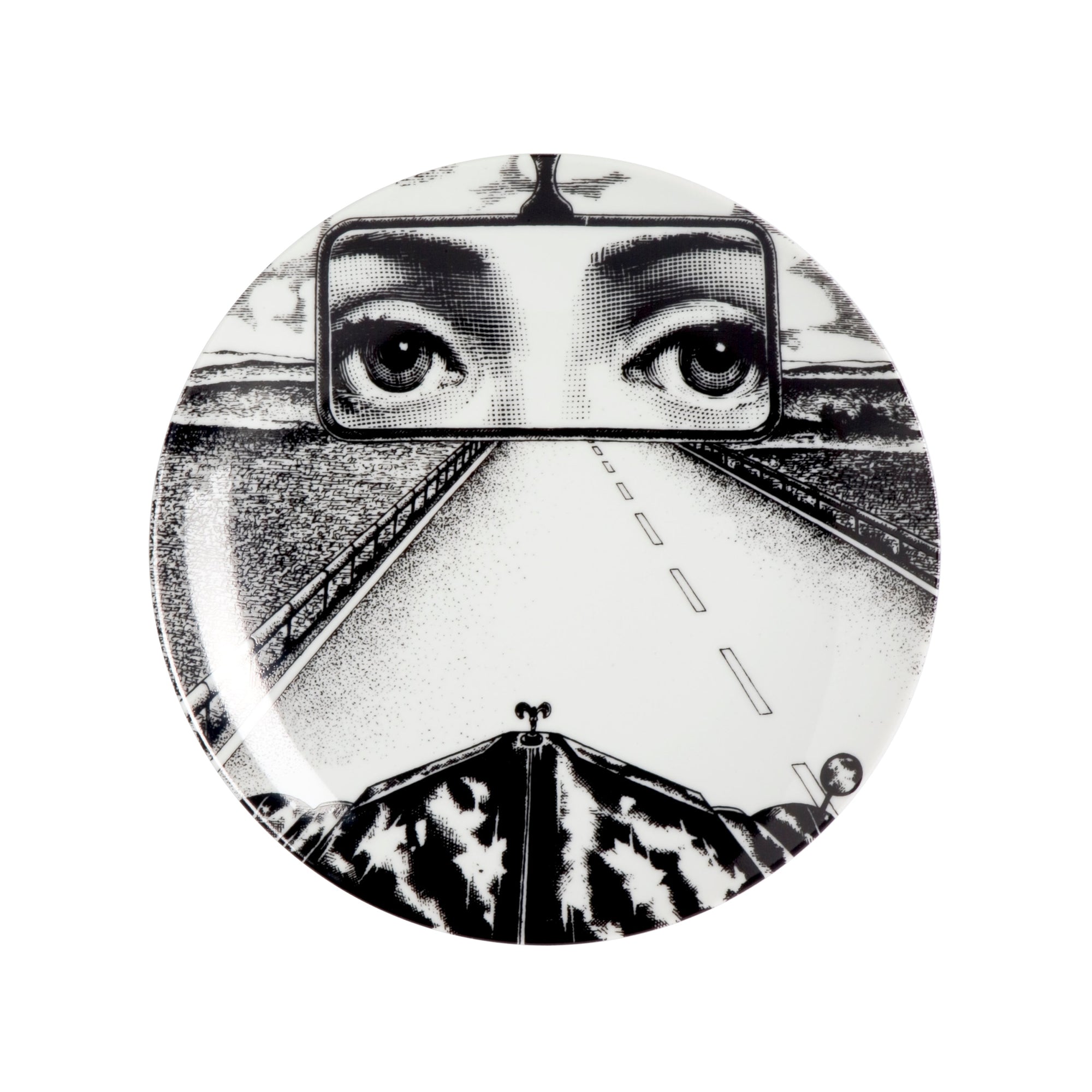 Tema e Variazioni n.321 porcelain plate - Black & White