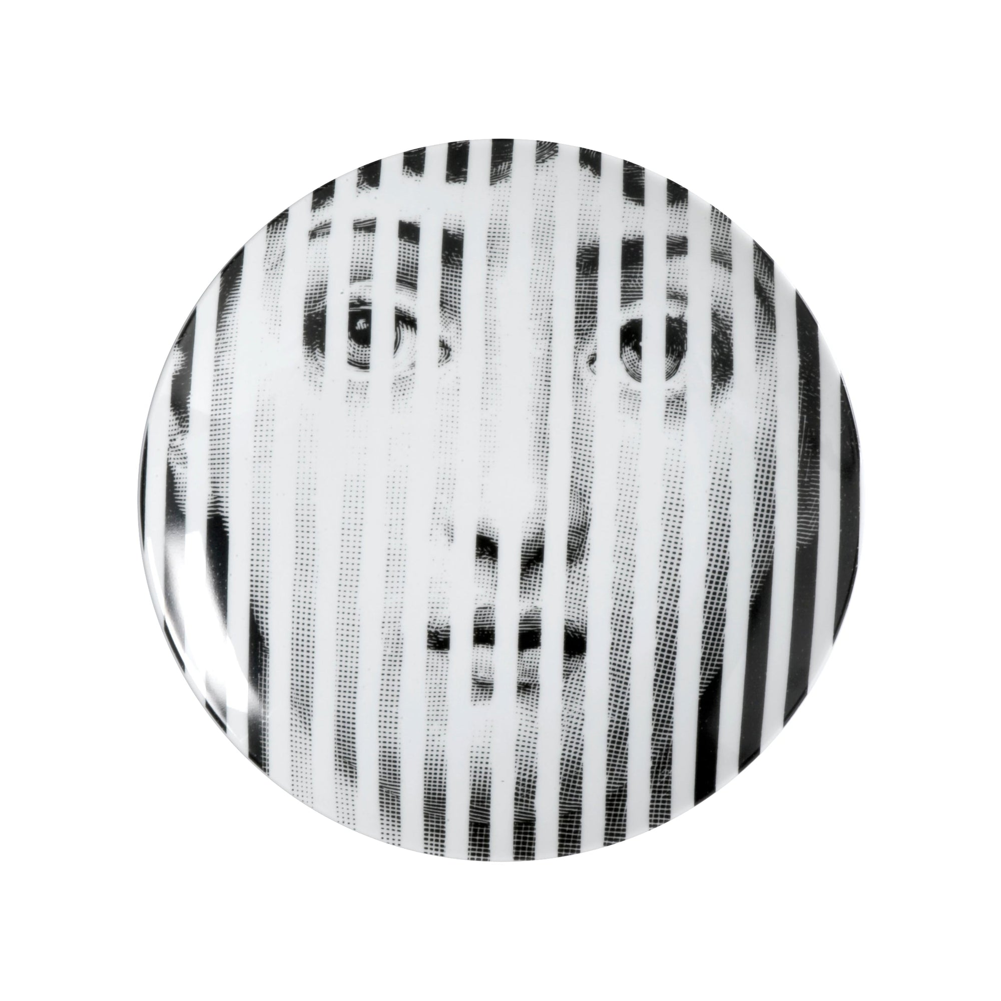 Tema e Variazioni n.34 porcelain plate - Black & White
