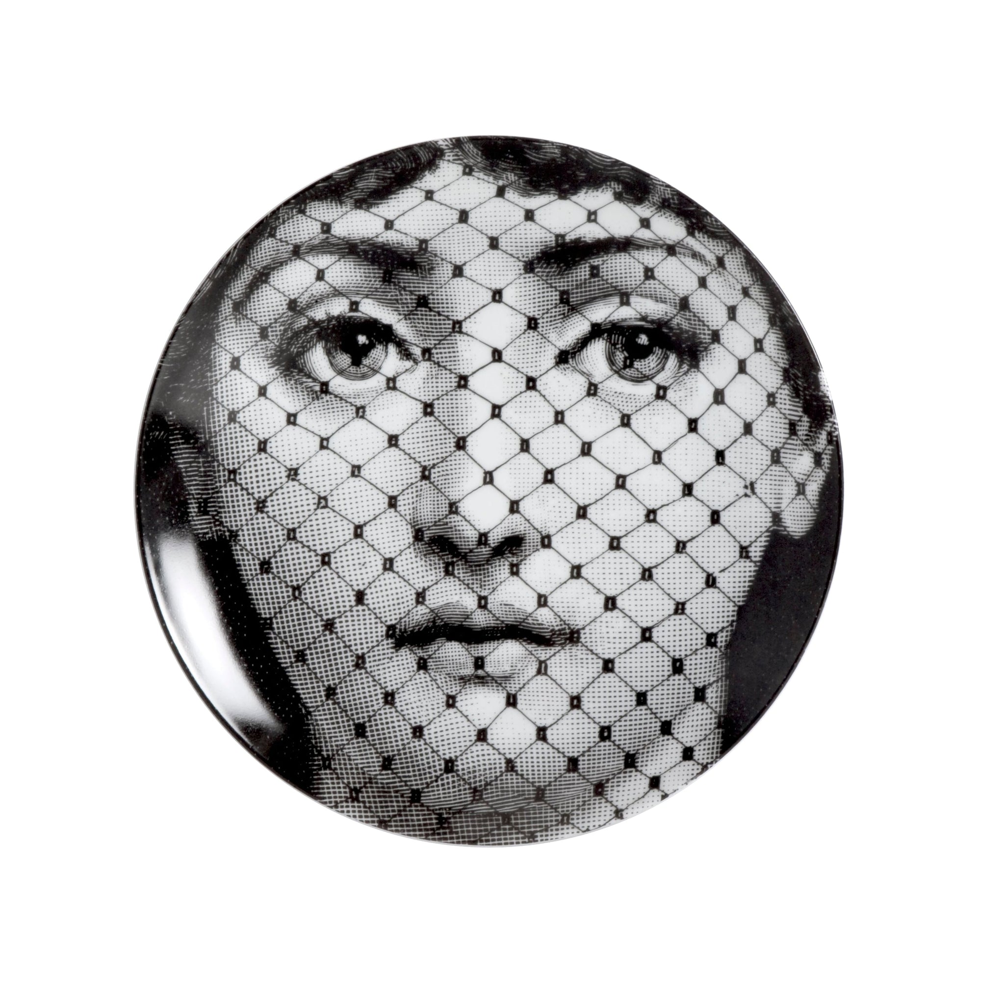 Tema e Variazioni n.78 porcelain plate - Black & White