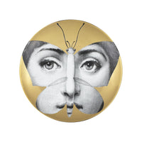 Tema e Variazioni n.96 porcelain plate - Gold & Black & White