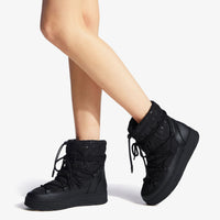 Wanaka ski boots in nylon and leather - Black Intense