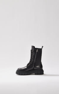 Bottines Warrior à lacets en cuir - Black