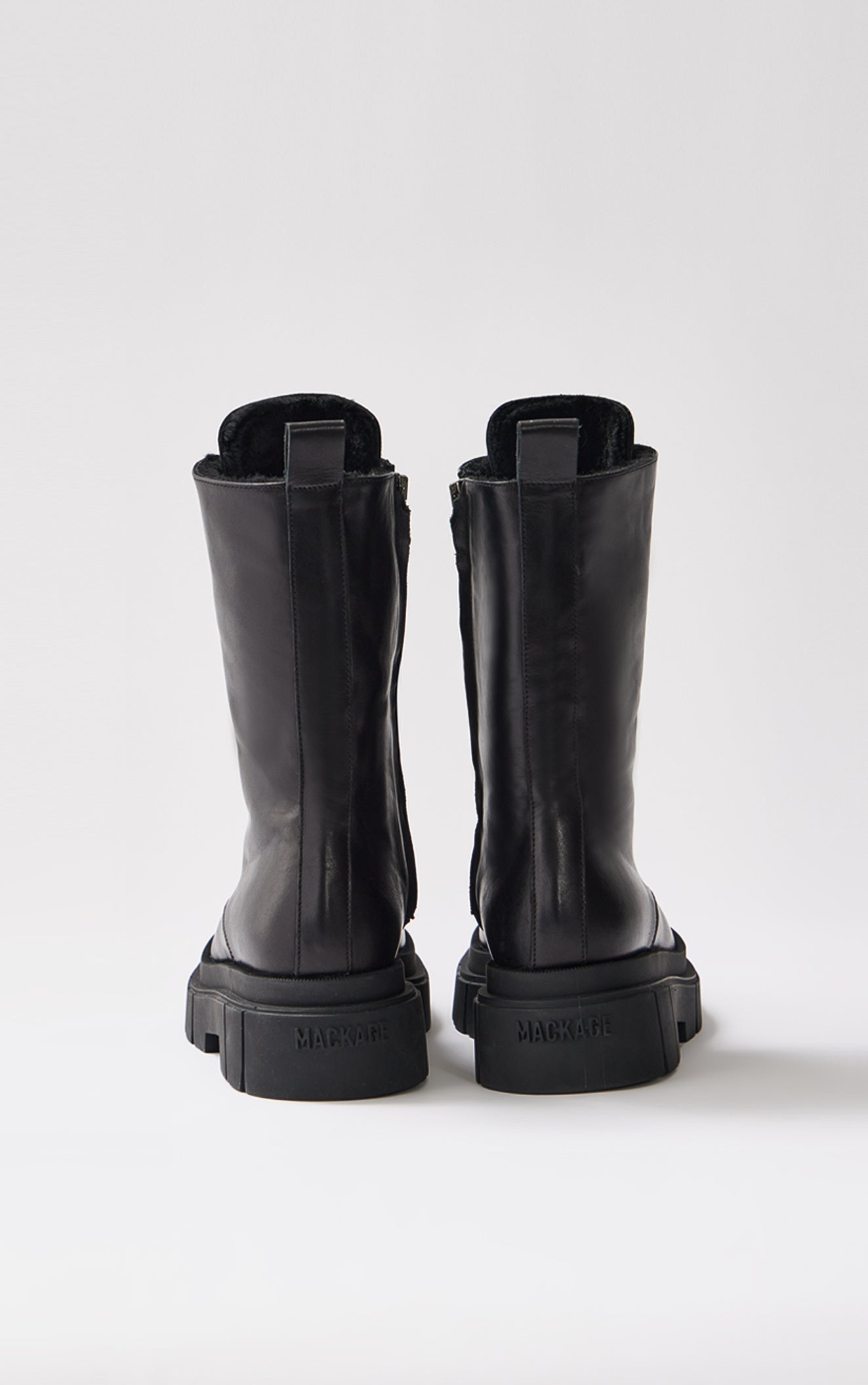 Bottines Warrior à lacets en cuir - Black