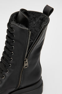 Bottines Warrior à lacets en cuir - Black